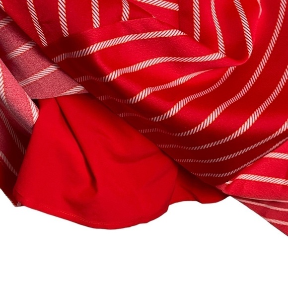 BANANA REPUBLIC STRIPED RED SQUARE NECK SPAGHETTI STRAP HANDKERCHIEF HEM DRESS - Picture 10 of 14